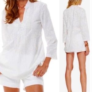 Lilly Pulitzer White Tunic with Beading Size Small